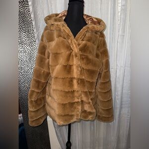 Christian Siriano Tan Teddy Jacket